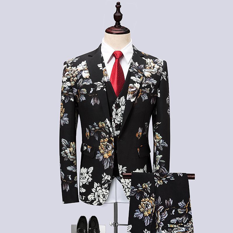 Men's suits men's business suit three-piece suit (jacket + pants + vest) printing fashion dress wedding groom slim dress, Photo color
Men's suits men's business suit three-piece suit (jacket + pants + vest) printing fashion dress wedding groom slim dress, Photo color