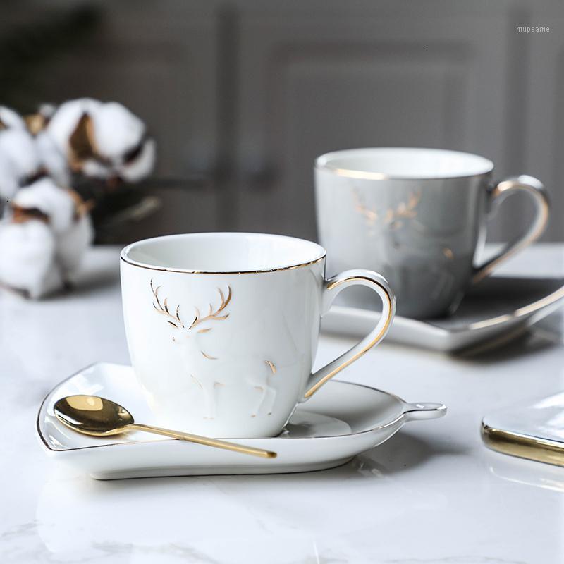 Nordic Elk Golden Edge Coffee Mug With Leaf Shape Tray Teaspoon Set Cafe Household Tumbler Cappuccino Espresso Cup Holder1, White
Nordic Elk Golden Edge Coffee Mug With Leaf Shape Tray Teaspoon Set Cafe Household Tumbler Cappuccino Espresso Cup Holder1, White