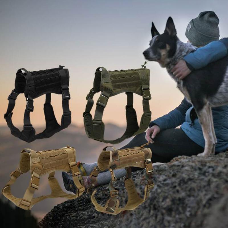Outdoor Dog Harness Waterproof Fabric Buckles Quick Fastening Tape Handle MOLLE System Training Dog Vest, Army green
Outdoor Dog Harness Waterproof Fabric Buckles Quick Fastening Tape Handle MOLLE System Training Dog Vest, Army green