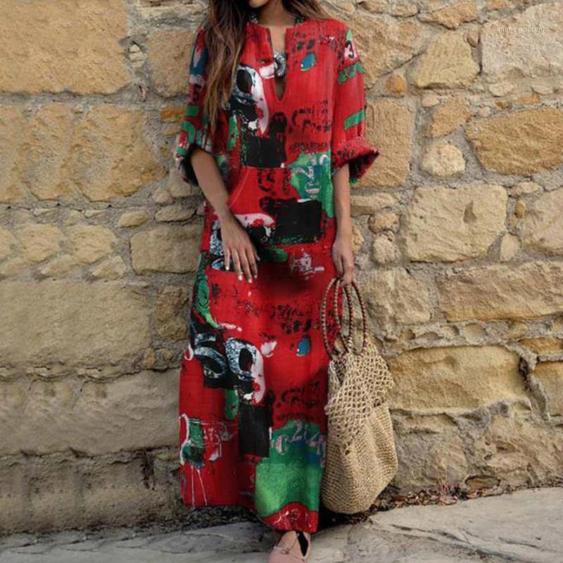 2021 Summer Fashion Printed Long Dress Vintage Casual Party Bohemian Cotton Linen Dresses Female Kaftan Vestido Femme Sundress1
2021 Summer Fashion Printed Long Dress Vintage Casual Party Bohemian Cotton Linen Dresses Female Kaftan Vestido Femme Sundress1