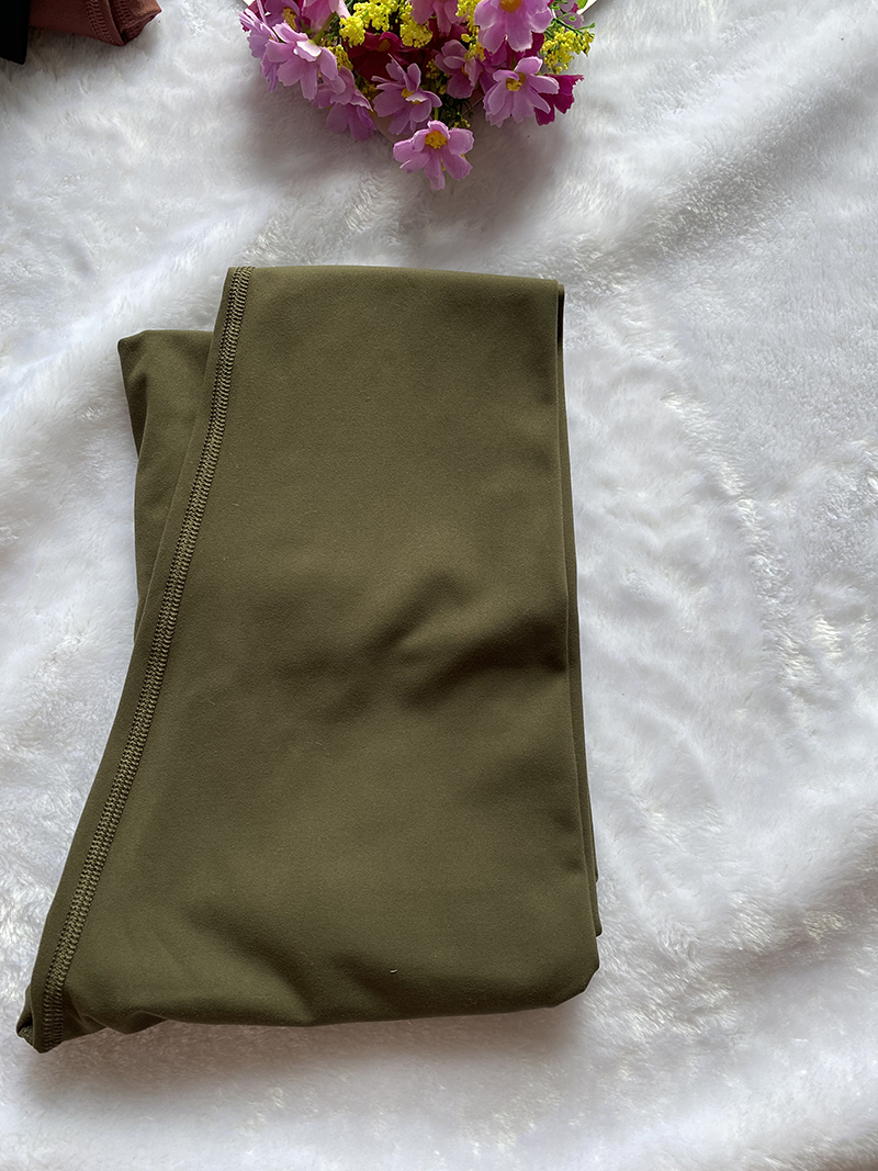 Solid Color High Waist Women Yoga Pants Lycra Fabric Gym Wear Elastic Leggings Fiess Lady Outdoor Sports Trousers