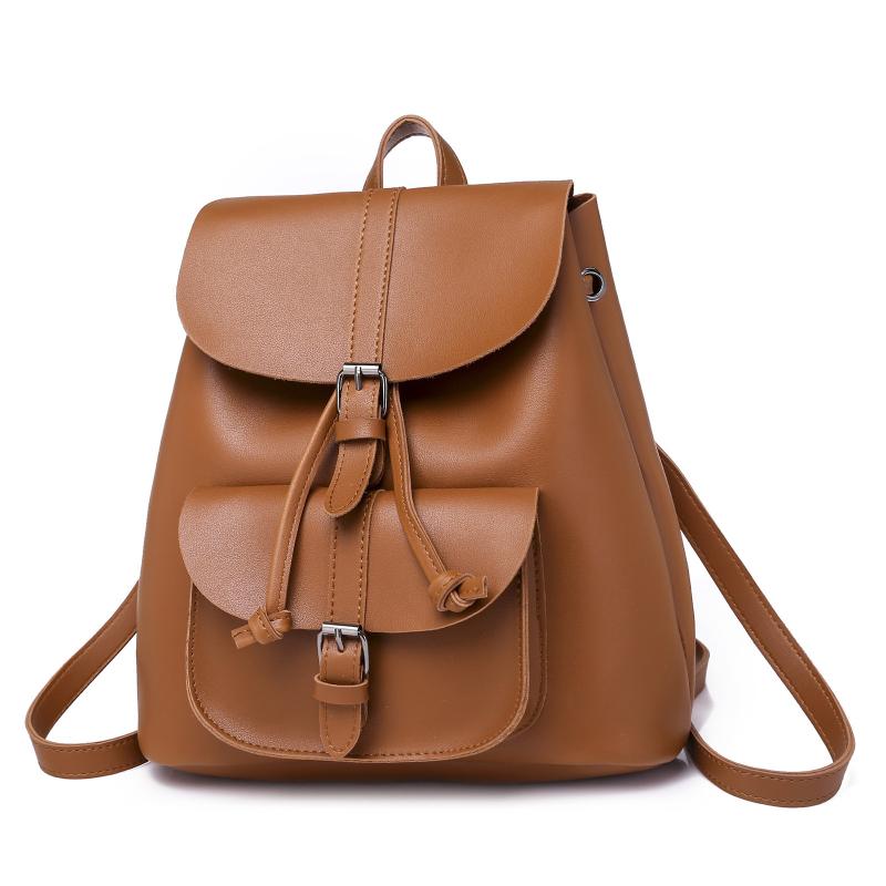 Backpack Women Pu Leather Female Backpacks Teenager School Mochila Feminina Rucksack Mochilas Mujer 2021, Brown 
Backpack Women Pu Leather Female Backpacks Teenager School Mochila Feminina Rucksack Mochilas Mujer 2021, Brown