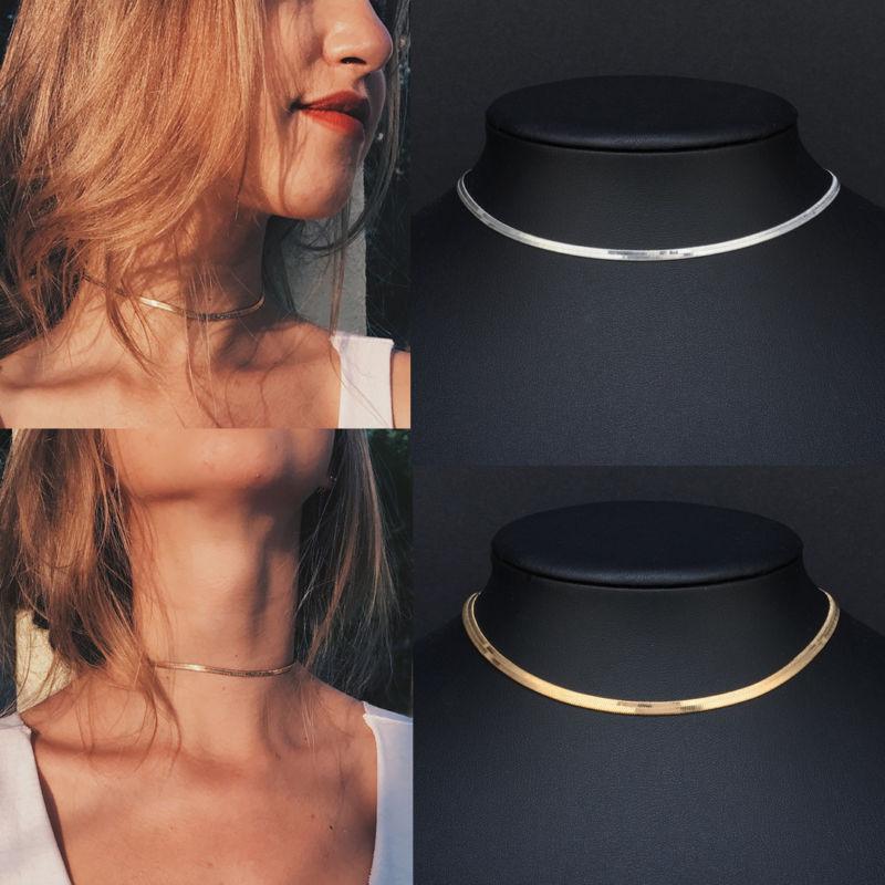 Chic Smooth Flat Snake Herringbone Bone Elegant Chain Necklace Choker Gold Color Silver Color for Women Party Wear Jewelry
Chic Smooth Flat Snake Herringbone Bone Elegant Chain Necklace Choker Gold Color Silver Color for Women Party Wear Jewelry