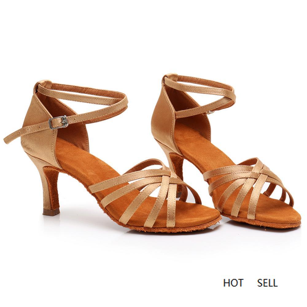 Ballroom Professional Latin Dance Shoes for Women/Girls Tango&Salsa High Heeled Indoor Dancing Satin/PU