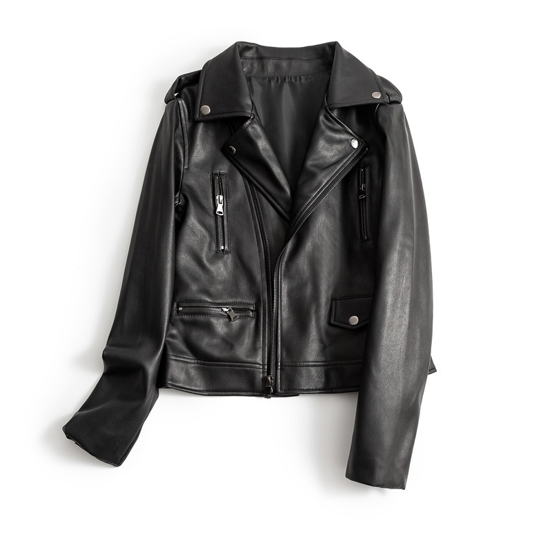 Spring 2021 New From the False Female Thin Jacket Short Street Plutonium Leather Jackets 757K, Black
Spring 2021 New From the False Female Thin Jacket Short Street Plutonium Leather Jackets 757K, Black