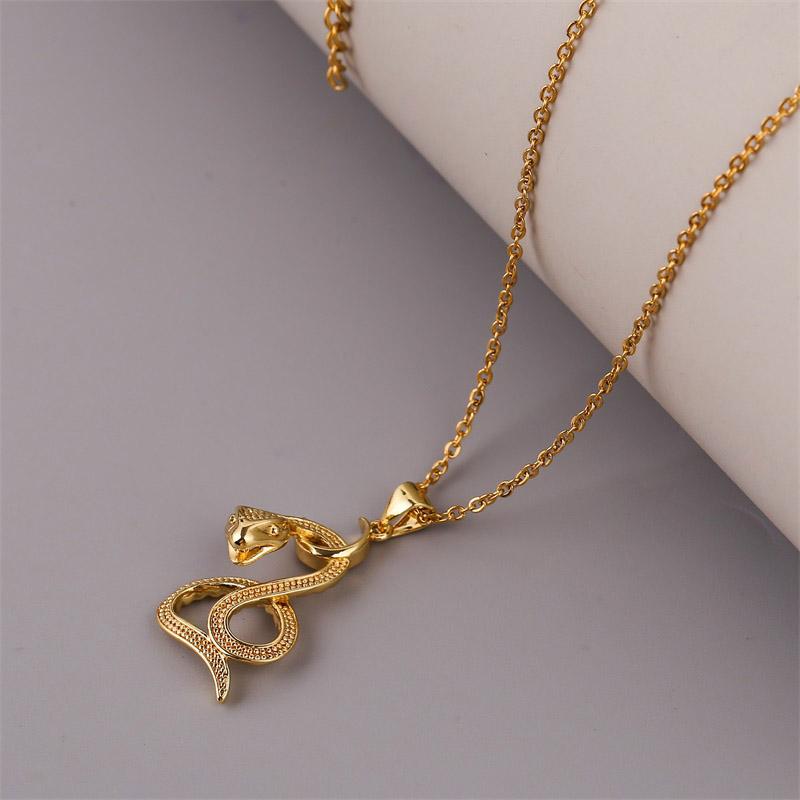 Fashion Female Gold Color Copper Metal Animal Snake Necklaces & Pendants For Women Trendy Stainless Steel Chain Necklace Gifts
Fashion Female Gold Color Copper Metal Animal Snake Necklaces & Pendants For Women Trendy Stainless Steel Chain Necklace Gifts
