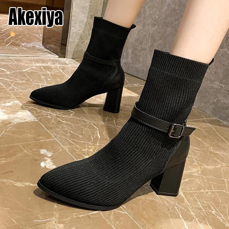 6.5cm High Square Silver Heels Elastic Boots Spring Autumn Women Sexy Pointy Toe Sock Shoes black buckle Pumps p154
6.5cm High Square Silver Heels Elastic Boots Spring Autumn Women Sexy Pointy Toe Sock Shoes black buckle Pumps p154