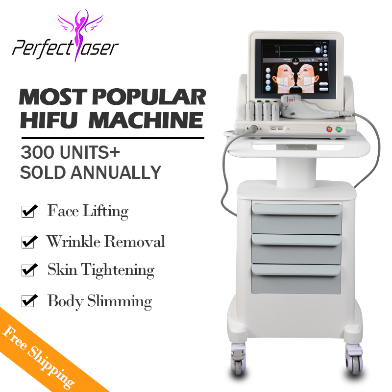 HIFU High Intensity Focused Ultrasound Face Lift Machine Wrinkle Removal With 5 Heads For Faceand Body