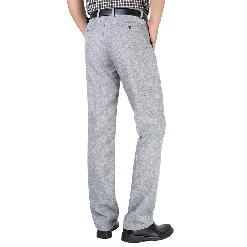 Summer Linen Business Casual Pants For Men Big Size Male mal Classic Breathable 9 Colors Thin Office Suit Trousers Mens 220303