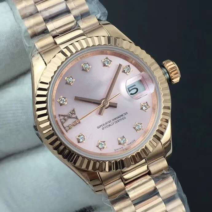Hot sale 26mm watches 18k gold Stainless Steel Solid Clasp Date Automatic movement Mechanical womens Watch Ladies dress watch free delivery, Sapphire
Hot sale 26mm watches 18k gold Stainless Steel Solid Clasp Date Automatic movement Mechanical womens Watch Ladies dress watch free delivery, Sapphire