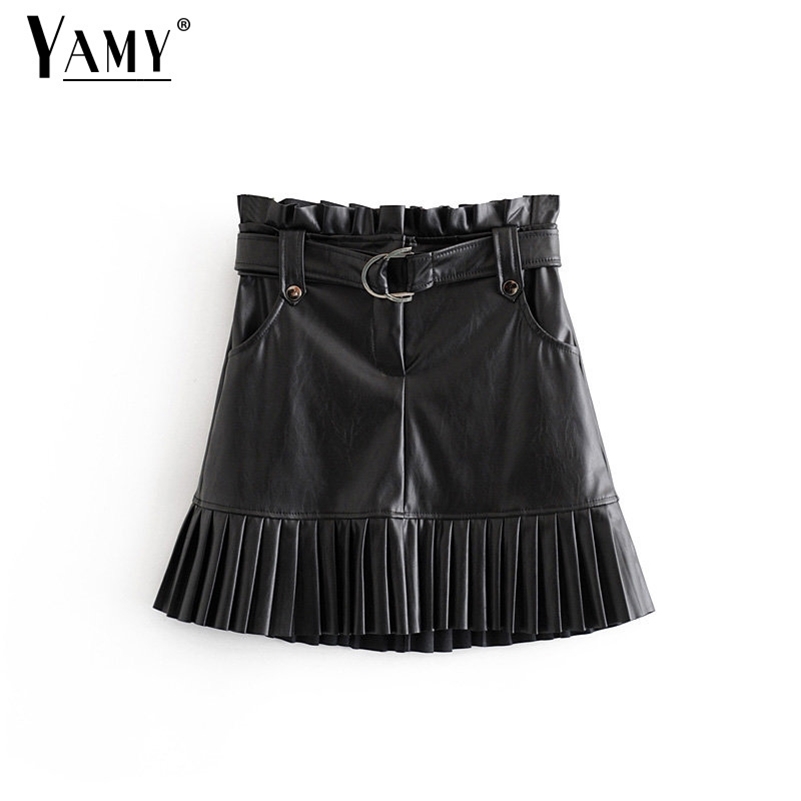 Black leather skirts womens vintage skirts retro high waist skirt punk Winter pleated skirt Korean faux leather skirt belt Y200326, Red
Black leather skirts womens vintage skirts retro high waist skirt punk Winter pleated skirt Korean faux leather skirt belt Y200326, Red