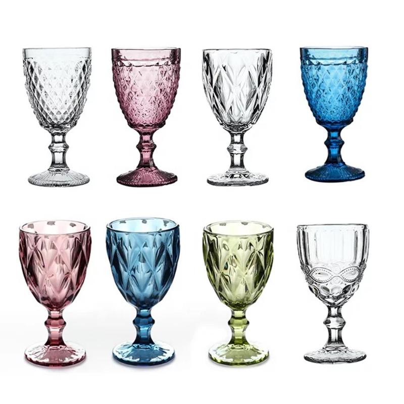 Wine Glasses 4pcs/Set Coloured Goblet Glass 300ml 10.5oz Diamond Relief Thickened Champagne Water Juice Cup El Wedding Houseware
Wine Glasses 4pcs/Set Coloured Goblet Glass 300ml 10.5oz Diamond Relief Thickened Champagne Water Juice Cup El Wedding Houseware