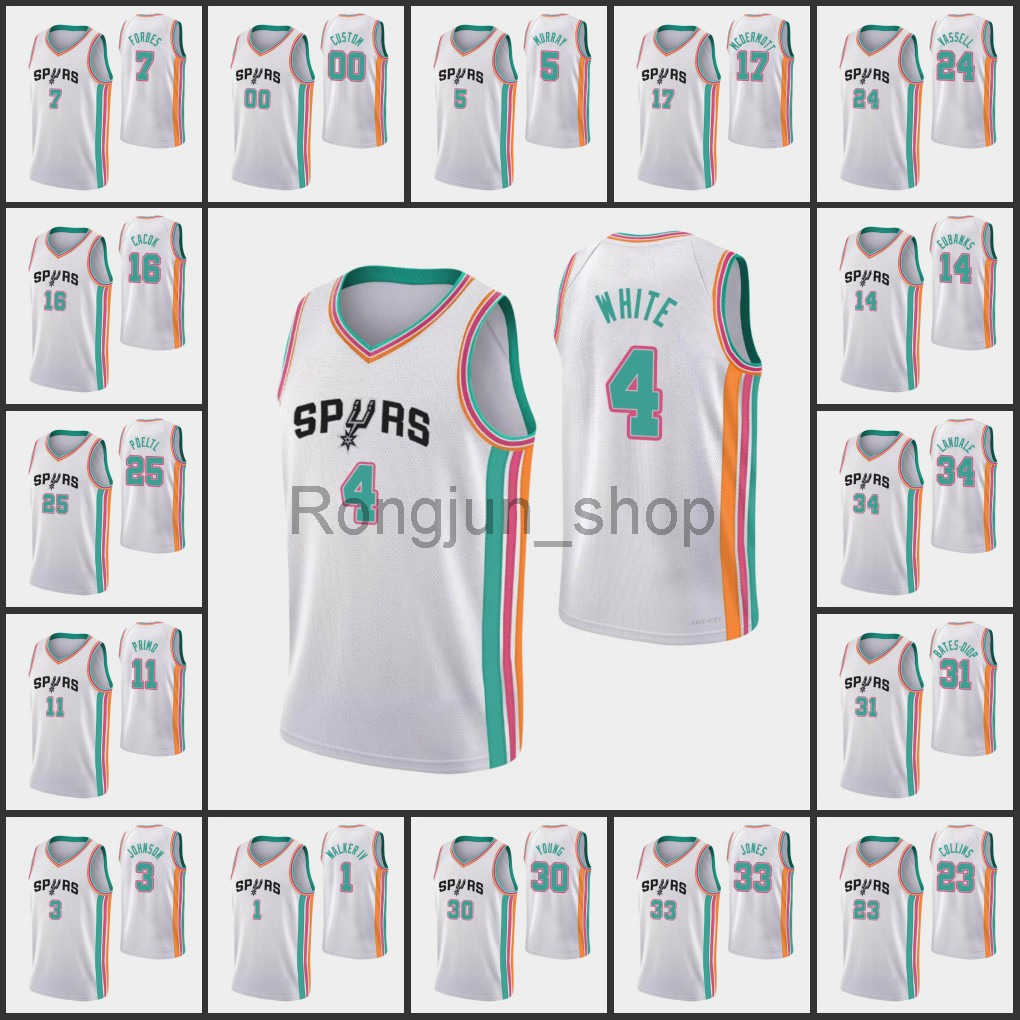 2021-22 Printed Men Basketball Dejounte Murray Derrick White Devin Vassell Bryn Forbes Jock Landale 75th Anniversary City 2022 Edition
2021-22 Printed Men Basketball Dejounte Murray Derrick White Devin Vassell Bryn Forbes Jock Landale 75th Anniversary City 2022 Edition