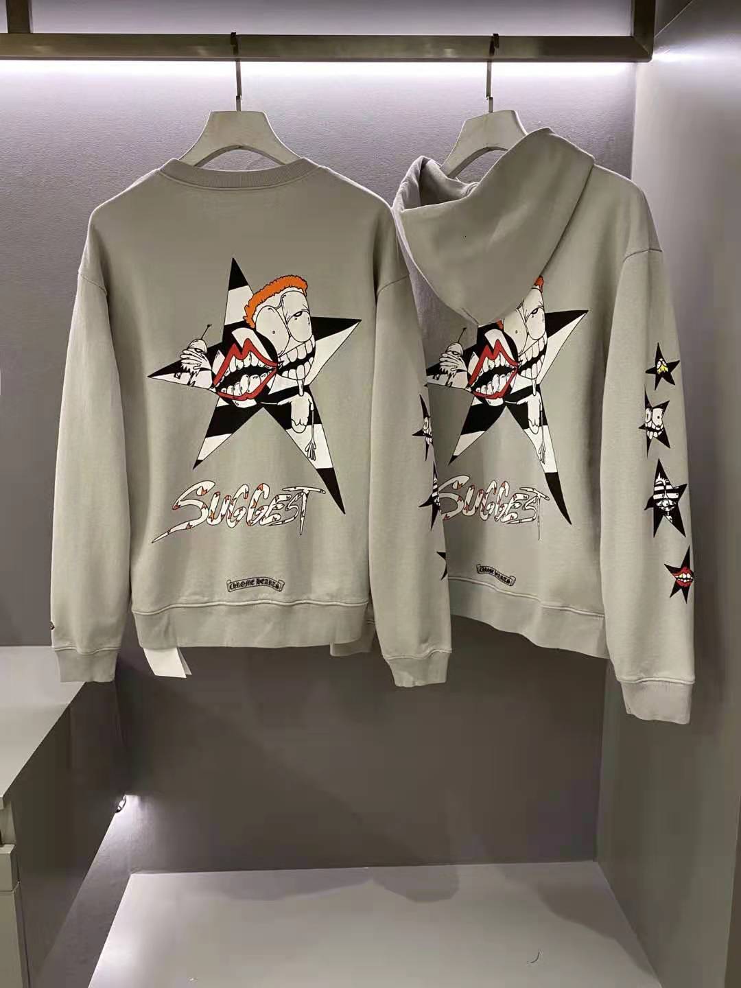 Ch crosin early spring new red lip graffiti cartoon print Pullover round neck loose hooded sweater men's and women's fashion, Black
Ch crosin early spring new red lip graffiti cartoon print Pullover round neck loose hooded sweater men's and women's fashion, Black