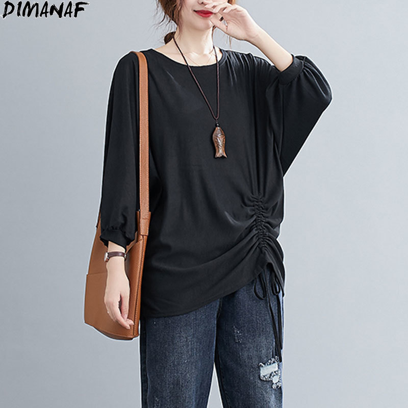 DIMANAF Plus Size T-Shirt Women Tops Soft Cotton Long Sleeve Belt Style Casual Style Vintage Oversize New 2021 Elegant Tees 201125, Qian2245-hei
DIMANAF Plus Size T-Shirt Women Tops Soft Cotton Long Sleeve Belt Style Casual Style Vintage Oversize New 2021 Elegant Tees 201125, Qian2245-hei
