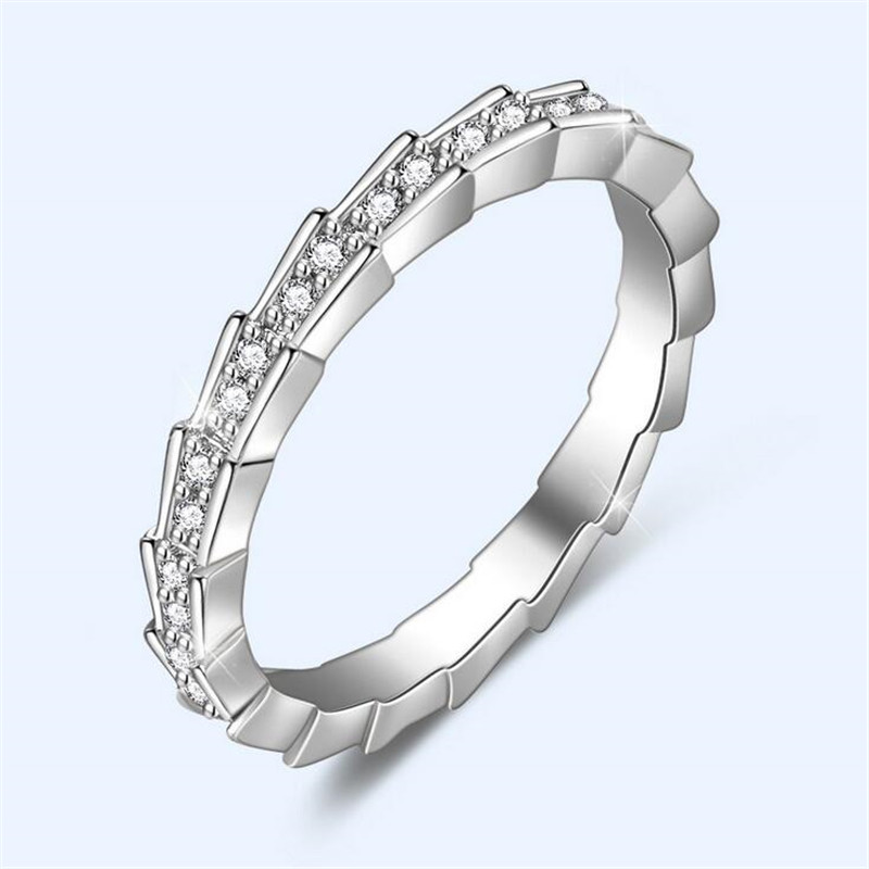 New Arrival Top Sell Luxury Jewelry 925 Sterling Silver&Rose Gold Fill Pave White Sappire Party CZ Diamond Women Wedding Band Ring Gift