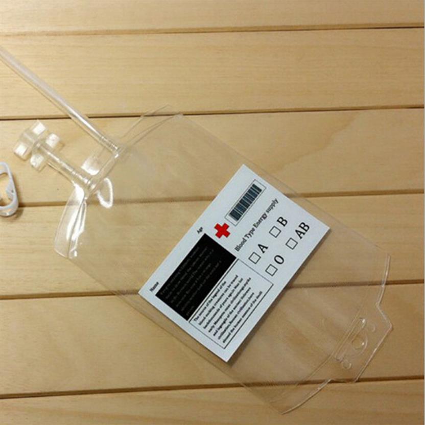 1pc Clear Empty Party Food Grade PVC Material Reusable Blood Energy Drink Bag Halloween Pouch Props Vampire 07080182648