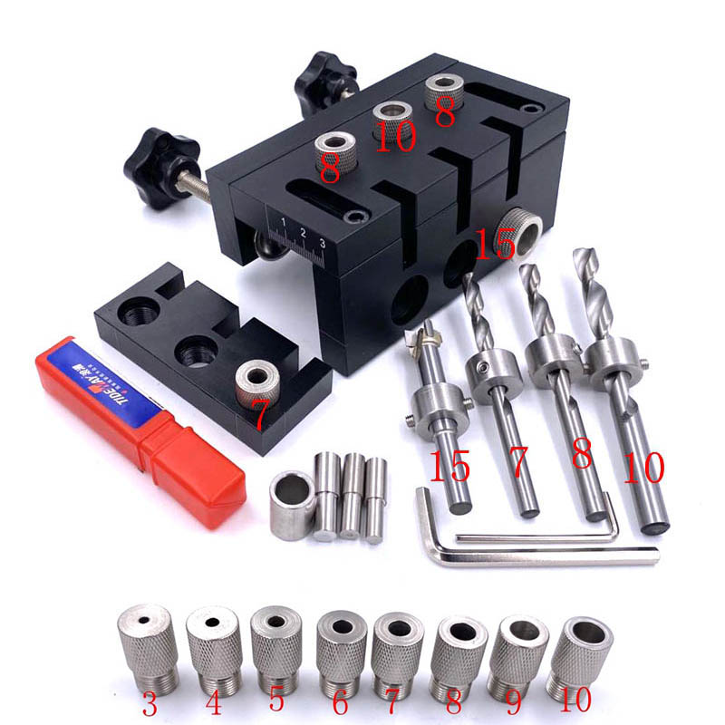 3 in 1 Hole Drilling Locator Tool Kit Drill Guide Dowelling Jig Woodworking Tool For Furniture Fast Connecting
3 in 1 Hole Drilling Locator Tool Kit Drill Guide Dowelling Jig Woodworking Tool For Furniture Fast Connecting
