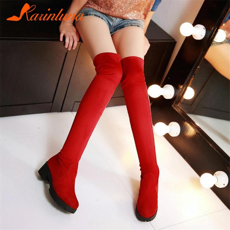 Karin Fashion High Qaulity shoes woman Over-the-knee Boots Solid Platform Round Toe Thick Heels Slip-On Autumn Female, Black
Karin Fashion High Qaulity shoes woman Over-the-knee Boots Solid Platform Round Toe Thick Heels Slip-On Autumn Female, Black