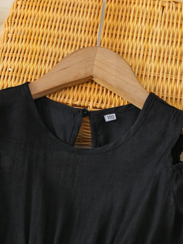 Toddler Girls Cold Shoulder A-line Dress SHE R250424