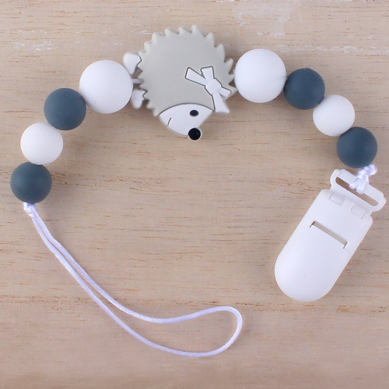 INS baby Safty Silicon Pacifier Holders Clips Candy Colors Beads Ball Design Health Care Teething Pacifier Anti-drop Chain Infant Suitable For 0-3Mont