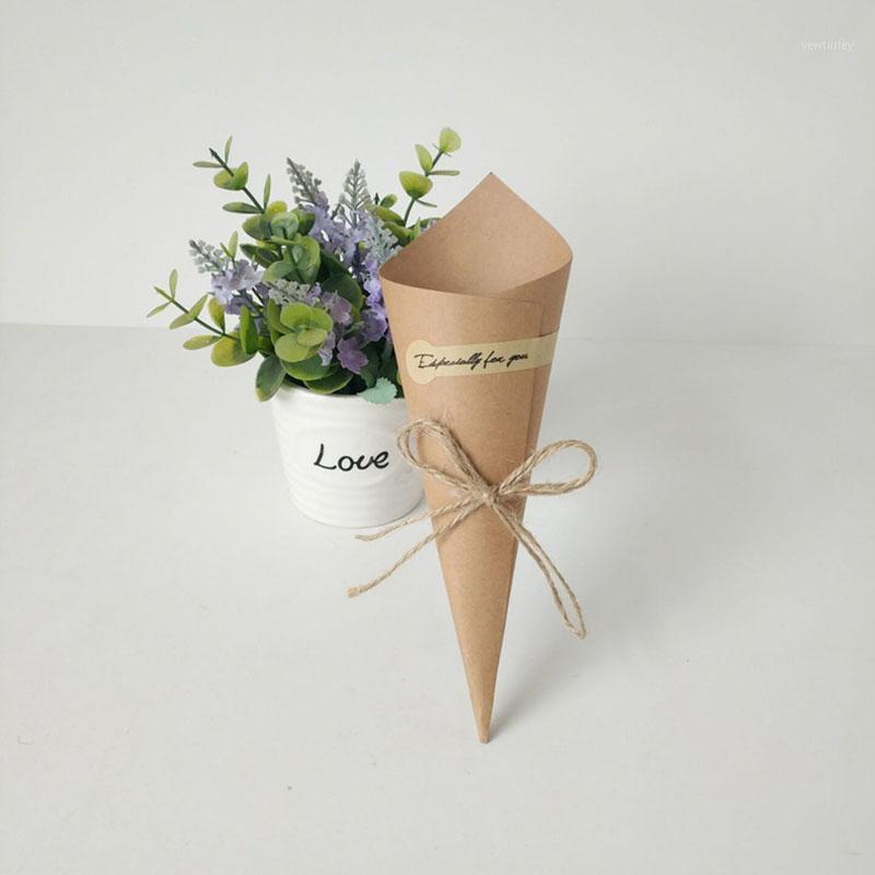 50pc Handmade Kraft Paper Pillow Favor Candy Boxes Gift Box Wedding Party Set1