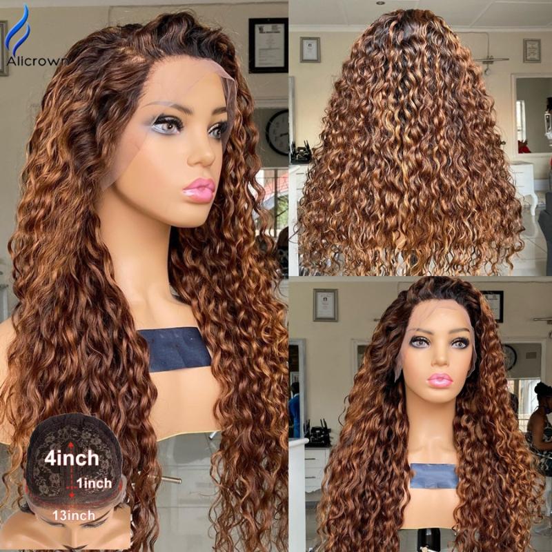 ALICROWN Ombre Curly T-part Lace Front Human Hair Wigs Bleached Knots Brazilian Non-remy Lace Wigs For Women Pre-Plucked, T-part lace wig
ALICROWN Ombre Curly T-part Lace Front Human Hair Wigs Bleached Knots Brazilian Non-remy Lace Wigs For Women Pre-Plucked, T-part lace wig