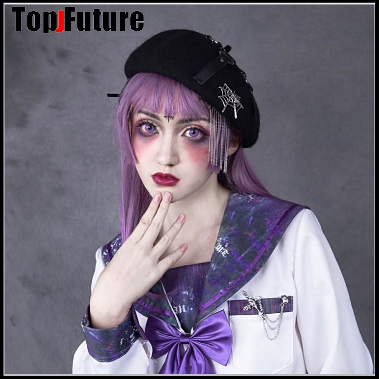 Tassel Gothic dark wool pure black metal leather PU ring splicing Beret accessories cap hat lolita cosplay hat
Tassel Gothic dark wool pure black metal leather PU ring splicing Beret accessories cap hat lolita cosplay hat