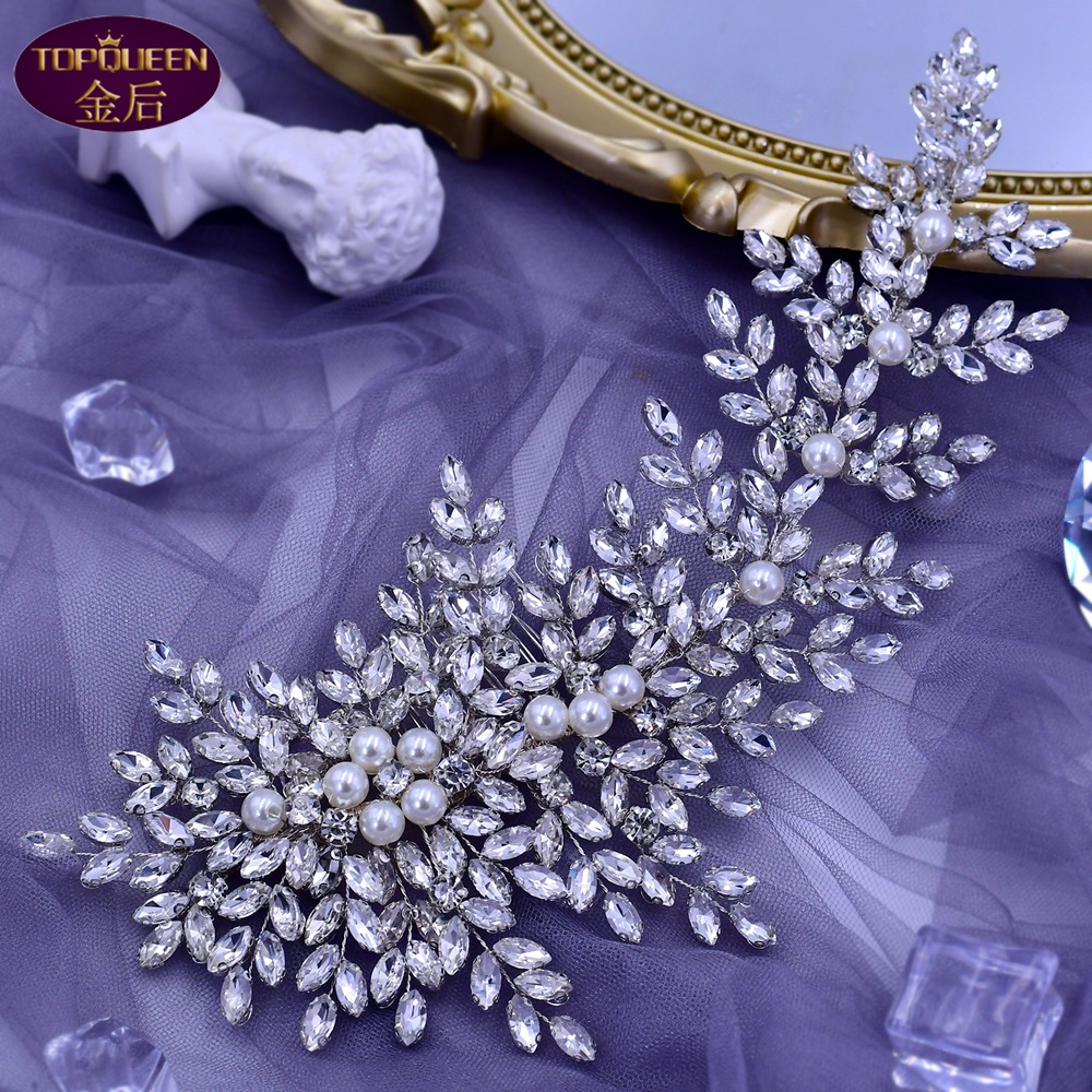 Side Hair Diamond Tiara Crystal Bridal Headwear Crown Rhinestone with Wedding Jewelry Hair Accessories Diamond Bridal Crowns Headpieces