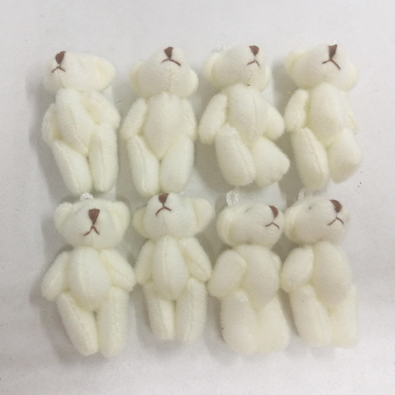Wholesale 60pcs Kawaii Small Joint Teddy Bears Stuffed Plush 4.5CM Toy Teddy-Bear Mini Bear Ted Bears Plush Toys Wedding Gift Y0106