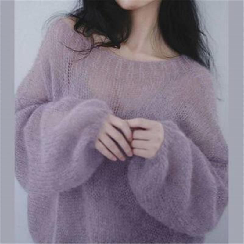 Women's Sweaters Women Mohair Thin Retro Hollow Knitted Pullovers Sweet Girls Sexy Slash Neck Loose Sweatshirt Elegant Korean Clothing, White;black
Women's Sweaters Women Mohair Thin Retro Hollow Knitted Pullovers Sweet Girls Sexy Slash Neck Loose Sweatshirt Elegant Korean Clothing, White;black