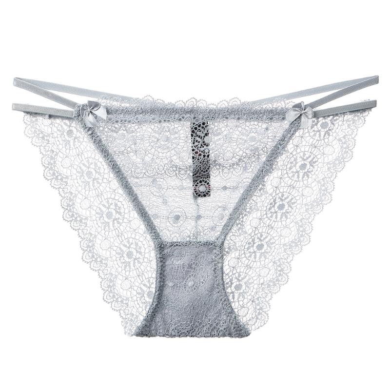 Low Waist Thongs Lace T-string Strap Underwear Transparent Panties, Light gray
Low Waist Thongs Lace T-string Strap Underwear Transparent Panties, Light gray