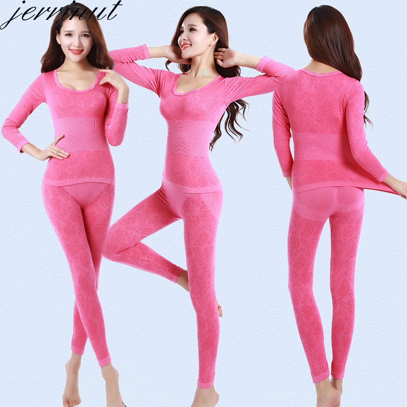 Jerrinut Thermal Underwear Women Long Johns Women For Winter Warm Long Johns Cotton Sexy Thermal Underwear Set For Women 201027
