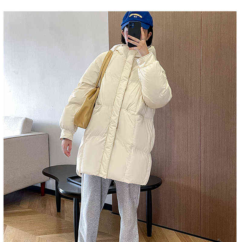 Women's Down Feather Jackets Coat Winter Baggy Thickening Warm Bubble Long Oversized Female Puffer Cotton Padded Jacket Outwear 211221