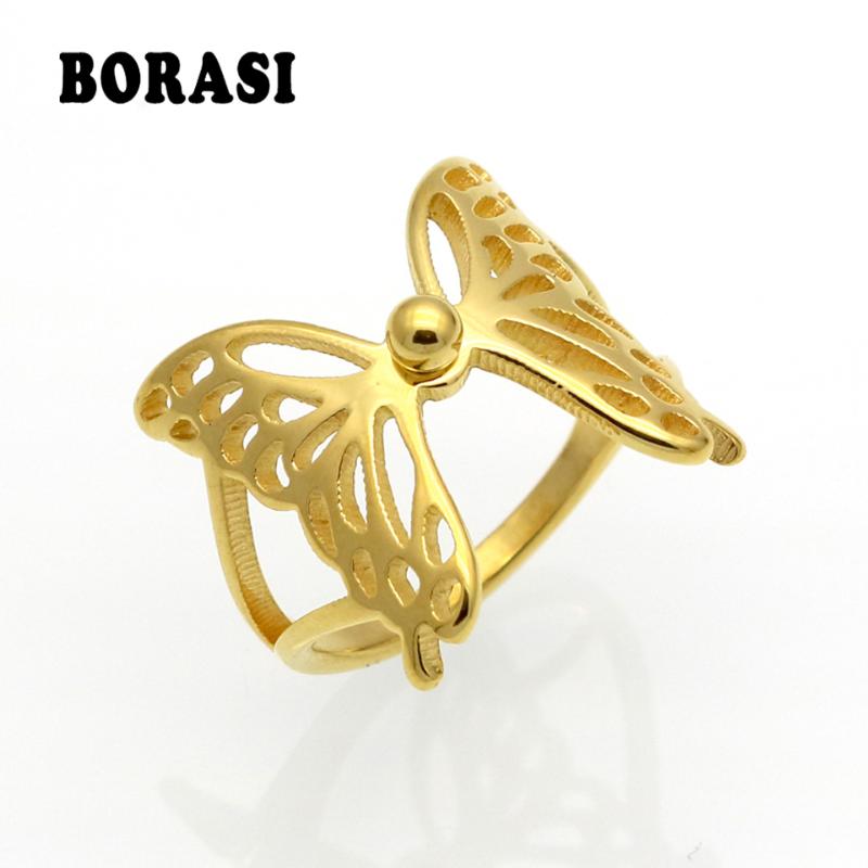 BORASI Brand Animal Hollow Rings For Lover's Stainless Steel Butterfly Insect Gold Color Ring Women Finger Jewelry Bague Femme
BORASI Brand Animal Hollow Rings For Lover's Stainless Steel Butterfly Insect Gold Color Ring Women Finger Jewelry Bague Femme