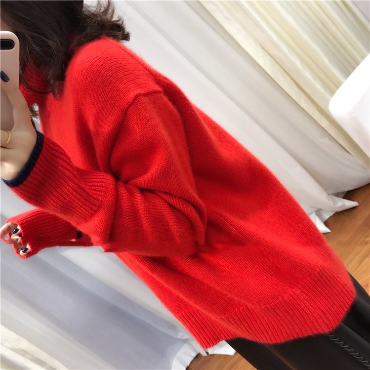 Women Sweaters Winter New Woman Double Thickening Loose Turtleneck Cashmere Jumper Female Long Sleeve Casual Knit Pullover 201221