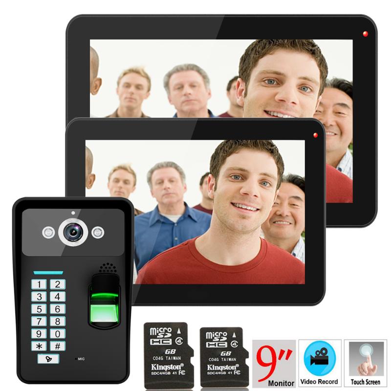 9" 2 Monitors Recording RFID Password Fingerprint Recognition 900TVL Video Door Phone Intercom Rainproof Night Vision 8G TF Card
9" 2 Monitors Recording RFID Password Fingerprint Recognition 900TVL Video Door Phone Intercom Rainproof Night Vision 8G TF Card