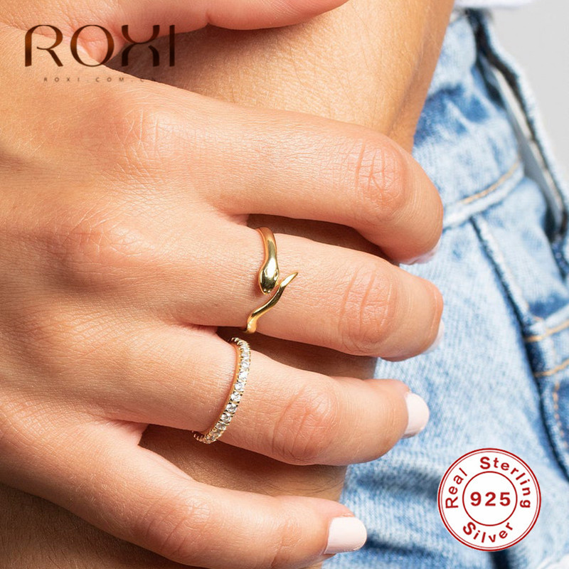 ROXI Vintage 925 Sterling Silver Snake Finger Rings for Women Punk Adjustable Animal Open Rings Statement Jewelry anillos mujer
ROXI Vintage 925 Sterling Silver Snake Finger Rings for Women Punk Adjustable Animal Open Rings Statement Jewelry anillos mujer