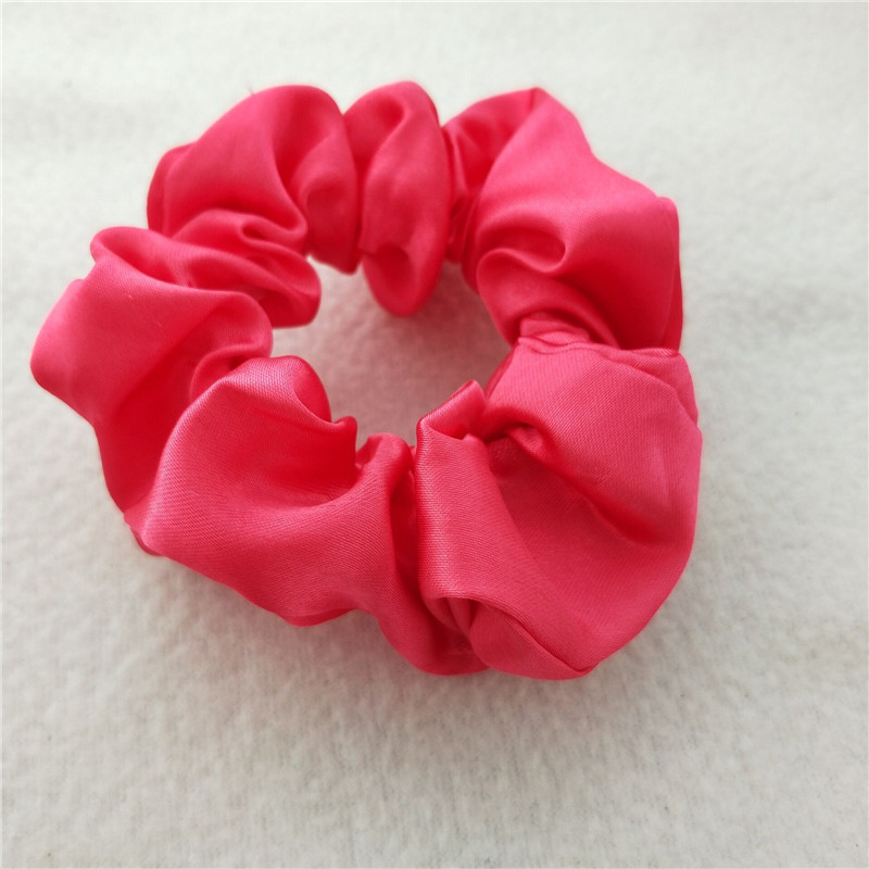 DHL Women Silk Scrunchie Elastic Handmade Multicolor HairBand Ponytail Holder Headband Hair Accessories epacket 70 colors