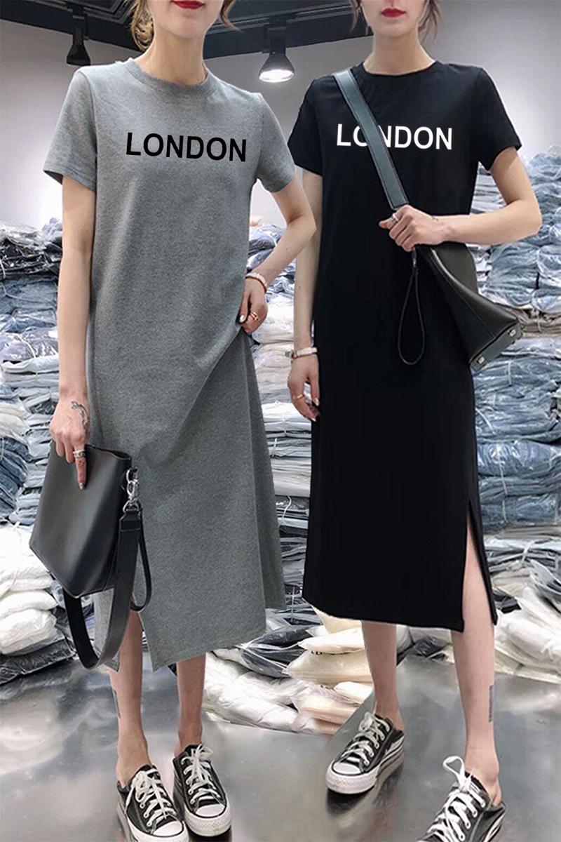 Oneimirry Summer Letter London Solid Simple Women Dress Loose Short Sleeve Mid-length Casual Bottoming Dresses Woman 2020, Black
Oneimirry Summer Letter London Solid Simple Women Dress Loose Short Sleeve Mid-length Casual Bottoming Dresses Woman 2020, Black