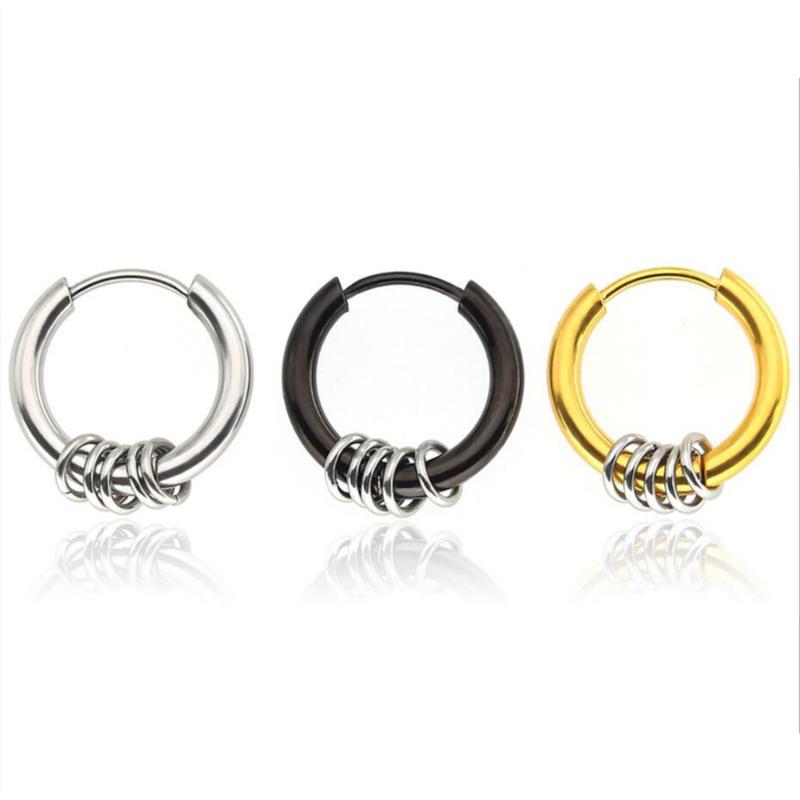 Stainless Steel Geometric Circle Gold Earrings Big Round Women Men Hoop Earrings fashion Jewelry Accessories Earing