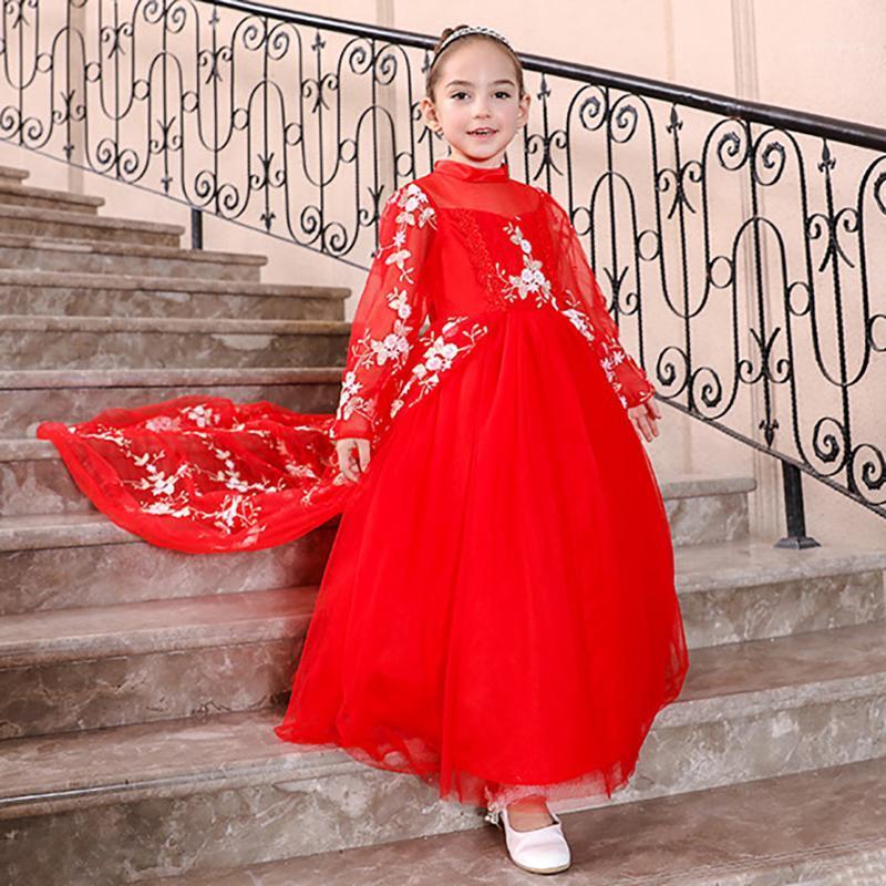 Flower Girls Dresses Illusion Luxury Red Embroidery O-Neck Tulle Full Floor-Length Ball Gown Lace Kids Party Princess Skirt D3781
Flower Girls Dresses Illusion Luxury Red Embroidery O-Neck Tulle Full Floor-Length Ball Gown Lace Kids Party Princess Skirt D3781