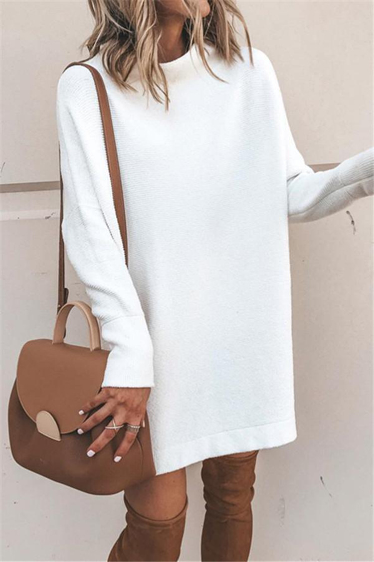 Danjeaner New Spring Turtleneck Solid Knitted Sweaters Dress Women Long Sleeve Slim Streetwear Pullovers Oversized Sweater Pull 201221