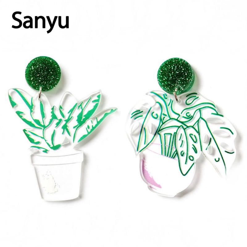 New Green Leaves Bonsai Transparent Green Acrylic Drop Earrings For Women Girl Cute Mild Plant Dangle Earrings Fashion Jewelry
New Green Leaves Bonsai Transparent Green Acrylic Drop Earrings For Women Girl Cute Mild Plant Dangle Earrings Fashion Jewelry