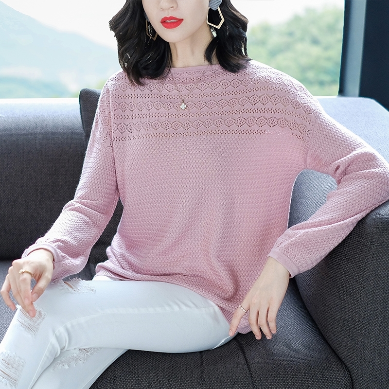 knitting Eyelet Hollow out O-neck Autumn Pullover women Long sleeve Loose sweater female Winter Cotton elegant Camel Jumper 201203, Pink
knitting Eyelet Hollow out O-neck Autumn Pullover women Long sleeve Loose sweater female Winter Cotton elegant Camel Jumper 201203, Pink