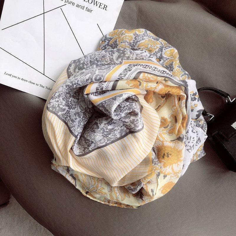 OUOI Shawl female summer travel scarf seaside beach towel spring and autumn silk scarf yellow floral sunscreen cotton
OUOI Shawl female summer travel scarf seaside beach towel spring and autumn silk scarf yellow floral sunscreen cotton