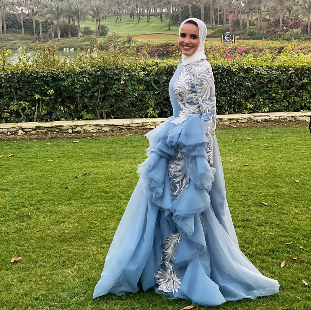 2020 Muslim Prom Dresses Lace Sequined Long Sleeve Pleats High Collar Party Evening Gowns vestido de novia Celebrity Dress