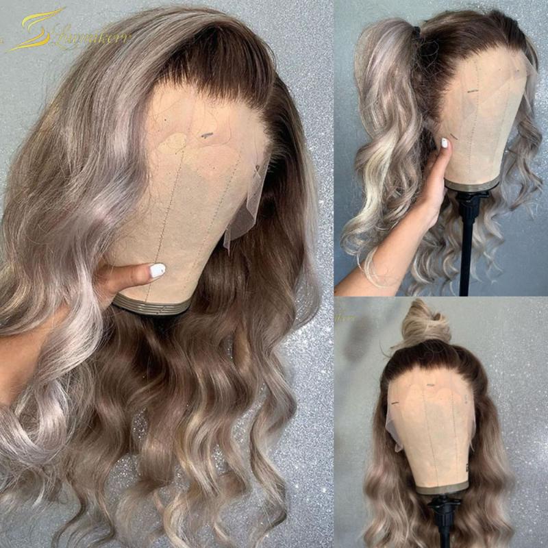 Ombre 613 Blonde Lace Frontal Human Hair Wigs Pre Plucked Grey HD Transparent Highlight Body Wave 13x6 Lace Front Wig For Women, As pic
Ombre 613 Blonde Lace Frontal Human Hair Wigs Pre Plucked Grey HD Transparent Highlight Body Wave 13x6 Lace Front Wig For Women, As pic