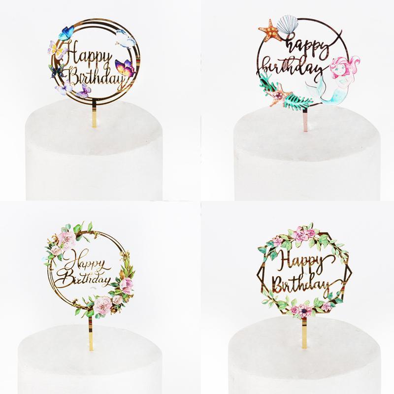 Cyuan Happy Birthday Cake Topper Acrylic Cake flags Cute Flower shape Toppers Birthday Party Supplies decor1
Cyuan Happy Birthday Cake Topper Acrylic Cake flags Cute Flower shape Toppers Birthday Party Supplies decor1