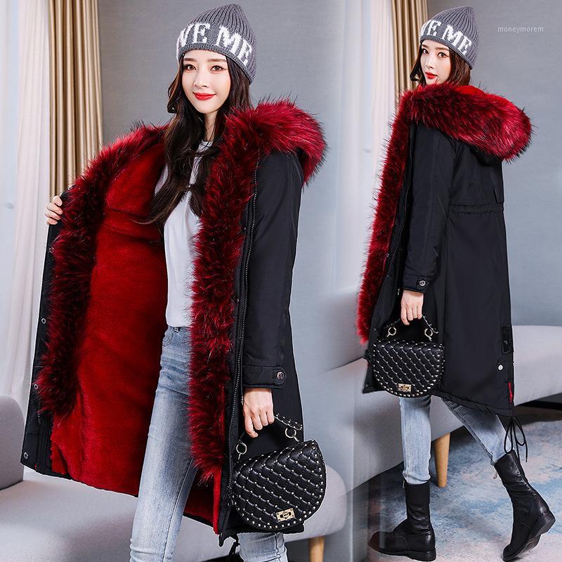 2019 winter new women's cotton padded single-breasted stand collar long-sleeved long cotton suit with fur collar1, Red fur collar
2019 winter new women's cotton padded single-breasted stand collar long-sleeved long cotton suit with fur collar1, Red fur collar
